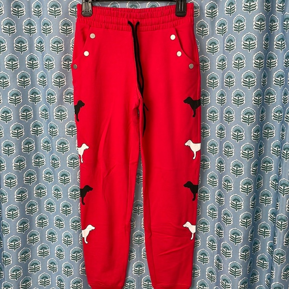 NWOT rare HTF PINK Victoria’s Secret red dog print joggers sweatpants size xs - Picture 4 of 13